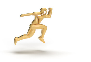 3D Render Concept of Sport and Activity Man Runner Jogger  - Championship, 3D art design Flyer Poster illustration.