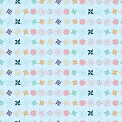 Vector seamless repeat pattern with pinwheel variation