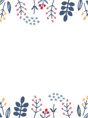 お花シンプル線画フレーム