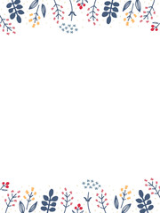 お花シンプル線画フレーム
