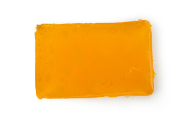 Delicious orange jelly isolated on white background