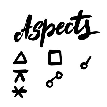 Astrology aspects, natal birth chart symbol. I