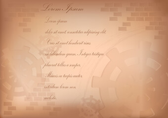 Obraz premium Brick wall and gears