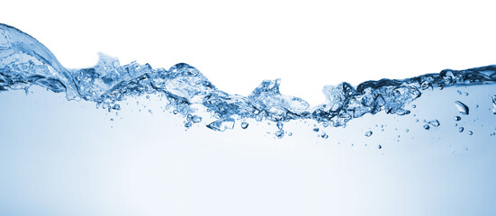 Wave. Water splashing over white background