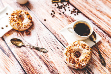 White donut with chocolate sprinkle