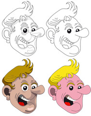 Tête d'homme qui cri