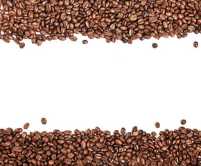 White stripe within brown roasted coffee beans