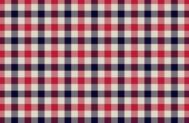 red and white checkered pattern background.