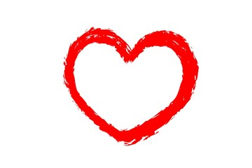 red heart on white background - illustration 