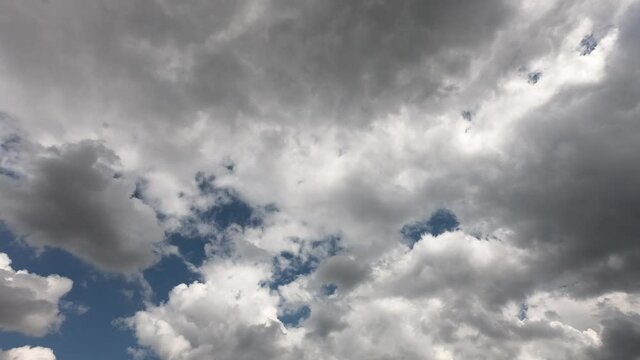 Time Lapse white clouds in blue sky. Blue Sky Cloud with copy space for text or logo. 