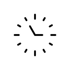 Clock symbol. Time icon vector illustration in outline style