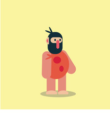 Vector Graphics of ancient man cute characters