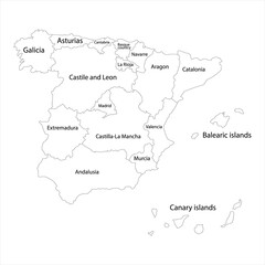 Spain regions map
