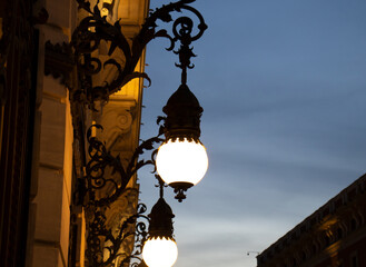 Fototapeta na wymiar Street lamps in Madrid. Spain