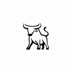 Elegance vector illustration of bull logo, 
buffalo cow ox bull logo design inspiration.