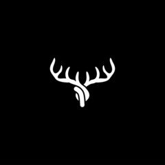 silhouette of reindeer logo. Vector illustration