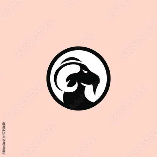 Mountain Goat Logo Icon Vector Illustration Wall Mural Wallpaper Murals Aliafandi