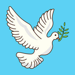 Dove of Peace with olive branch vector illustration symbols