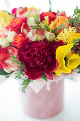 Beautiful gift box with flowers