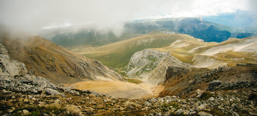 Mountains of Republic of Adygea, Russia. Caucasian mountains. Mountain Lake. Lagonaki.