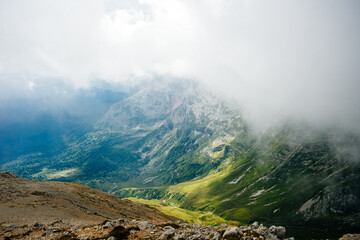 Mountains of Republic of Adygea, Russia. Caucasian mountains. Mountain Lake. Lagonaki.