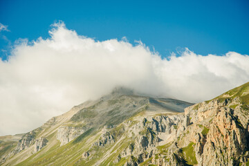 Mountains of Republic of Adygea, Russia. Caucasian mountains. Mountain Lake. Lagonaki.