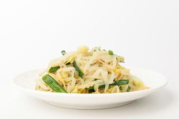 Bean sprouts on a white background