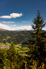 Mountain with blue sky in the summer europa austria stubai with clows