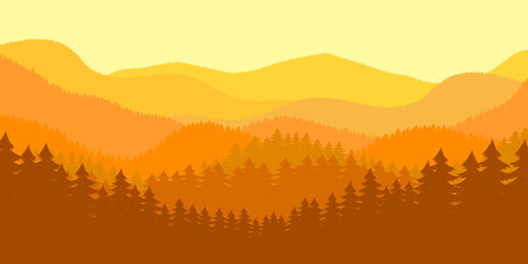 Fototapeta na wymiar Forest landscape background vector design illustration 