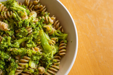 Pasta with broccoli. Detox food, ideal for a fast lunch in office. 