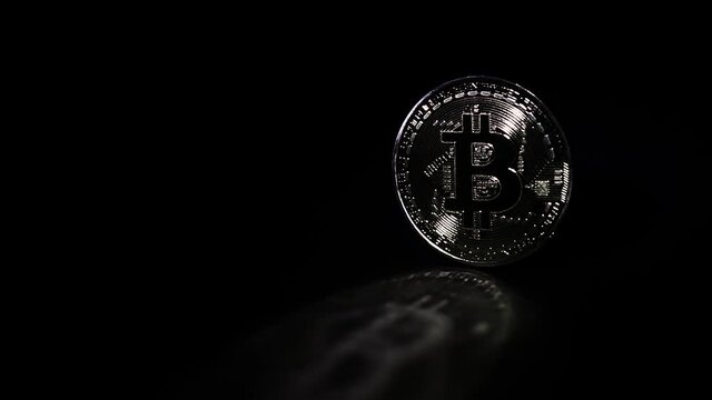 bitcoin crypto on black background