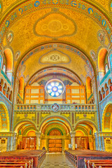 Fototapeta na wymiar Szeged, Interior of the Cathedral, HDR Image