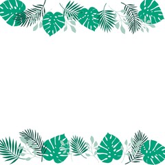 Fototapeta na wymiar Tropical palm leaves illustration background
