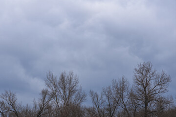 Beautiful spring cloudy city in the afternoon