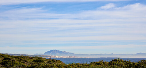 Tarifa coastline on a sunny cloudy day