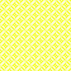 Abstract seamless pattern made with lines and shapes, striped yellow background