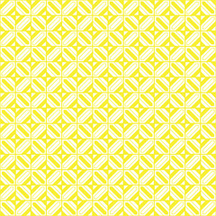Abstract seamless pattern made with lines and shapes, striped yellow background