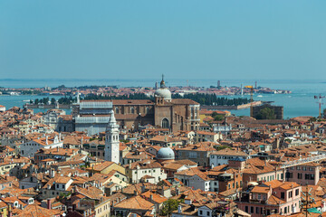 Fototapeta na wymiar Aerial view of the city of Venice. Tourism in Italy.