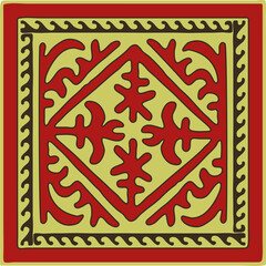 Design asian patterns element. Kazakh national beautiful ornaments on a background. EPS