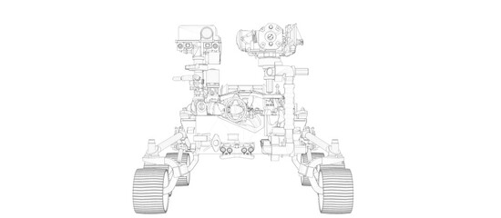 Mars robot perseverance 3d rendered illustration © Simon Bugler