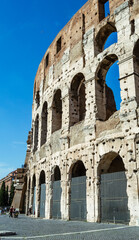 Fototapeta premium ruins of the Roman coliseum in the city of Rome, Italy.