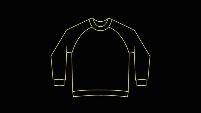 Sport pullover lines icon animation. Men's wear animated icon. Motion design