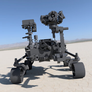 Mars robot perseverance 3d rendered illustration