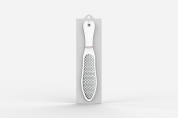 Plastic grater for your feet, tool for the manicure and pedicure, on a white background. 3d illustration