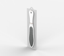 Plastic grater for your feet, tool for the manicure and pedicure, on a white background. 3d illustration