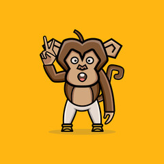 little cute monkey illustration cartoon