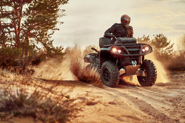 Cross-country quad bike race, extreme sports