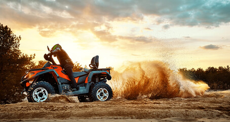 Cross-country quad bike race, extreme sports