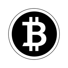 Simple illustration of bitcoin coin Concept of internet cryptocurrency