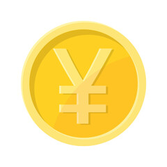 Obraz premium Simple illustration of Chinese yuan, yen coin Concept of internet currency